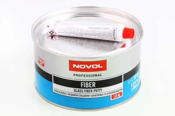 Шпатлевка со стекловолокном Novol Fiber 1.80кг + отвердитель 0.045кг Винница