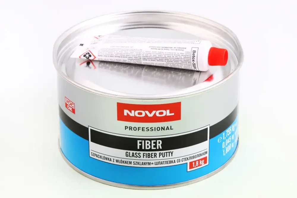 Шпатлевка со стекловолокном Novol Fiber 1.80кг + отвердитель 0.045кг Винница - изображение 1