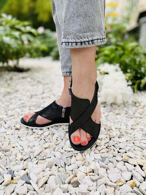 VIKTTORIO Босоніжки жіночі VIKTTORIO Лена чорні (літо, шкіра натуральна) (3682) Коломыя - изображение 6