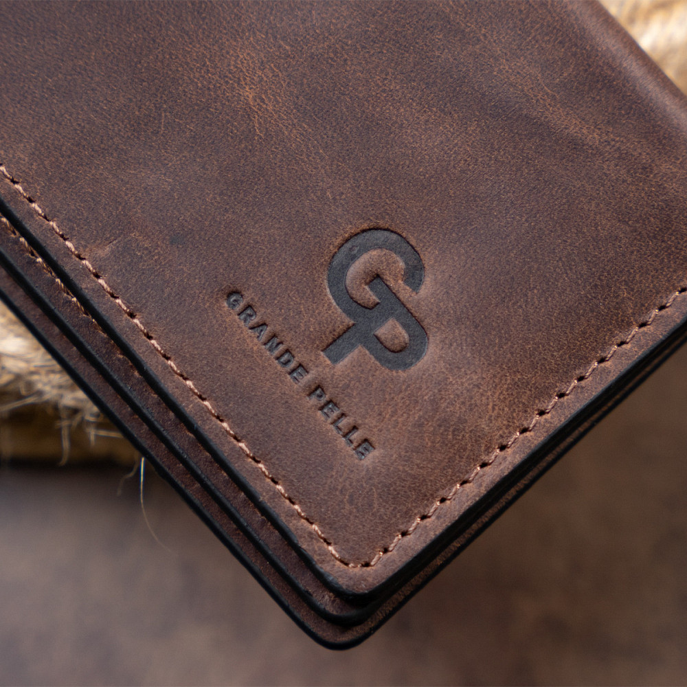 Візитниця з обкладинкою для ID-паспорта з натуральної шкіри GRANDE PELLE 11292 Коричнева Київ - фото 10