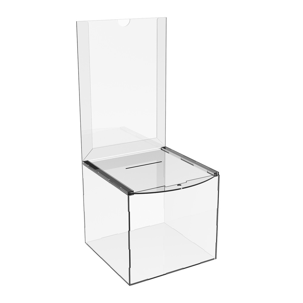 Скринька для пожертвувань EKOSTAR 215х215х200/500мм з кишенею А4 Київ - фото 3