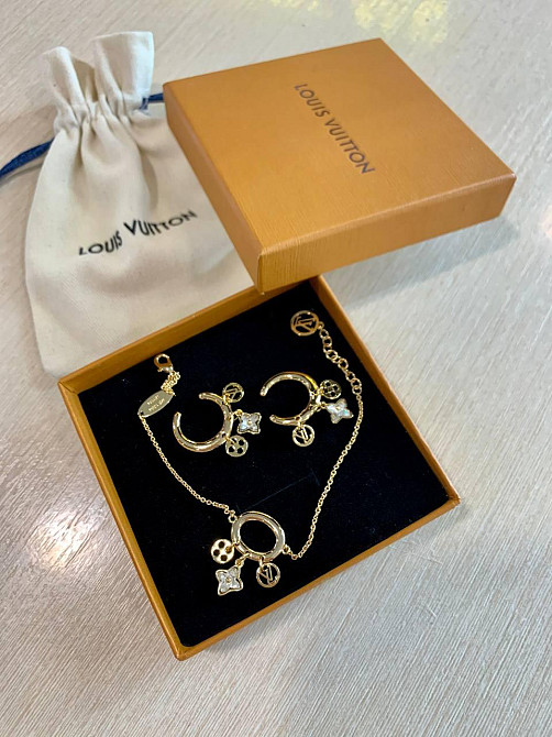 Луї Віттон комплект / Louis Vuitton браслет і сережки Одеса - фото 2
