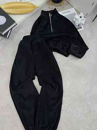 Женский теплый прогулочный костюм двойка из двухстороннего флиса Черный, 42/46 Одесса