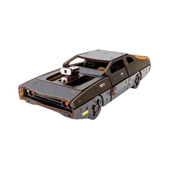 Дерев'яний 3D конструктор "Fast Furious" Puz-62519, 125 деталей, чорний Вінниця