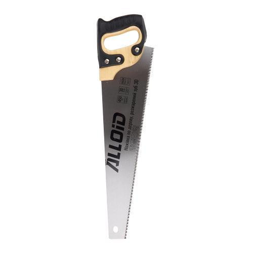 Ножівка по дереву 450мм, гартований зуб 3D, дерев'яна ручка Alloid Одеса - фото 2