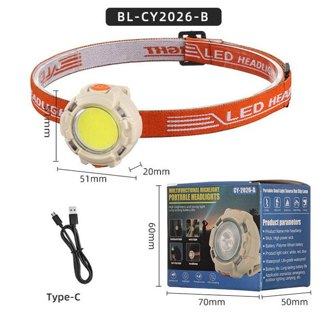 Ліхтар налобний CY-2026-B-COB+2LED(red)+2LED(blue) OC-64 Київ - фото 2