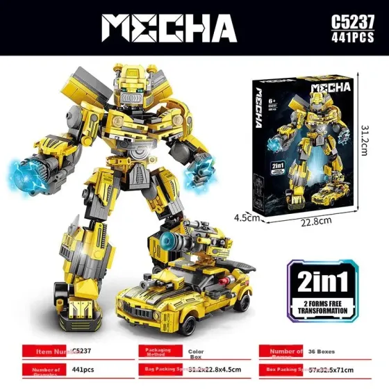 Конструктор mecha Трансформер  Бамблби, 2 в 1, 441 деталь, совместим с Lego Киев