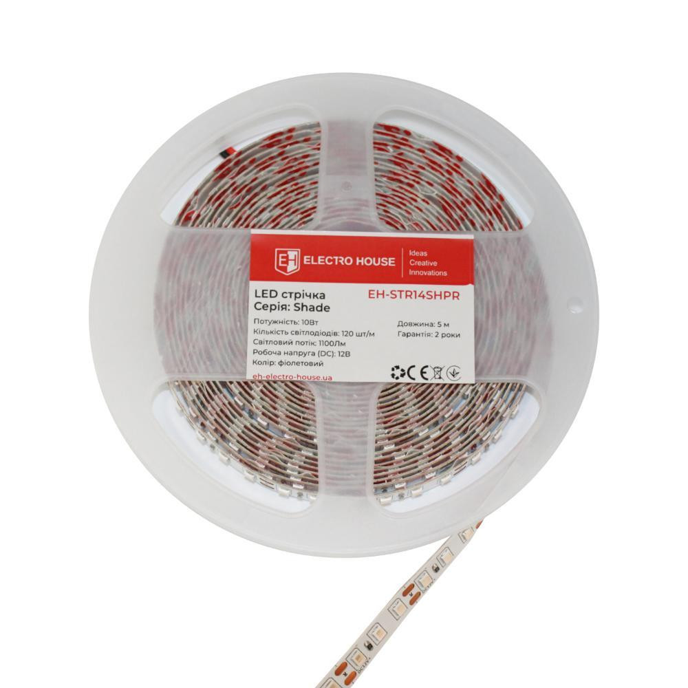 LED стрічка 10Вт 12В 120 діодів, фіолетовий, серія Shade, гарантія 2 роки Дніпро - фото 3