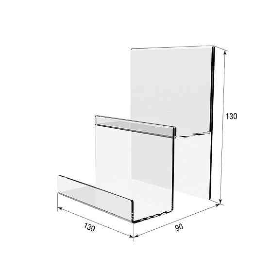 Гірка EKOSTAR під товар на 2 сходинки з акрилу 130х90х130 Київ