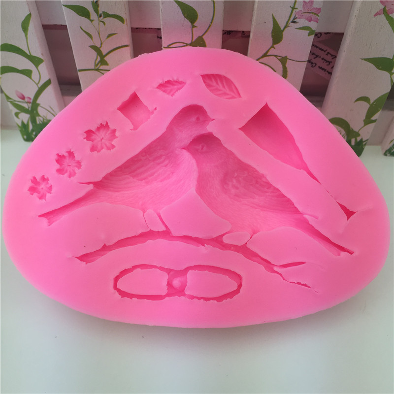Молд силиконовый Птички 116 на 85 мм розовый Киев - изображение 8
