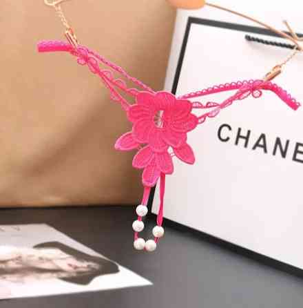 Трусики бусинки малинові розмір універсальний, резинка тягнеться до 80см Київ