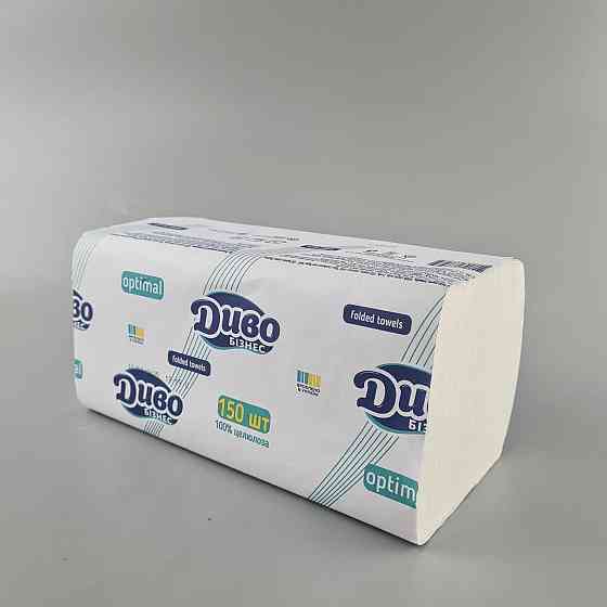Полотенце бумажное v-складка белое(150листов) Диво Бизнес Optimal (1 пачка) Харьков