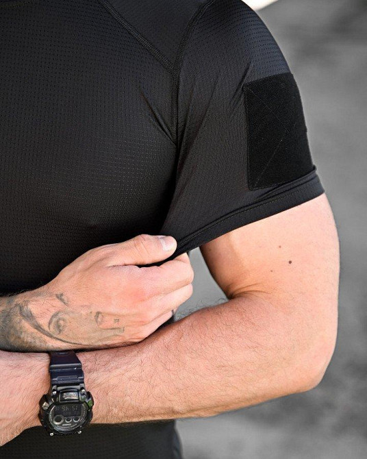 Тактическая потоотводящая футболка  samuray Cooltuch black Одесса - изображение 10