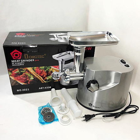 Мясорубки с реверсом DOMOTEC MS-2021S 3000 Вт, Мясорубки для колбасок, EQ-828 Мясорубки шнековые Киев - изображение 4