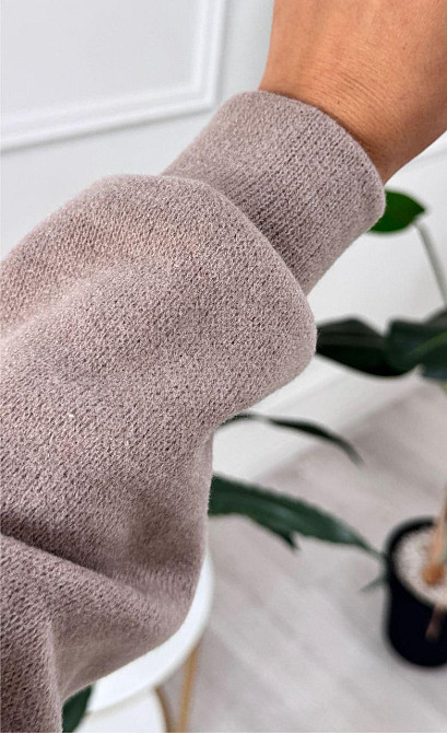 Женский стильный и теплый вязаный костюм осень-зима на трикотажной основе. Капучино, 42/44 Одесса - изображение 4