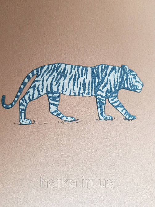 Шпалери флізелінові дитячі Caselio Our Planet тварини тигри чорно бежеві на теракотовому тлі Київ - фото 3