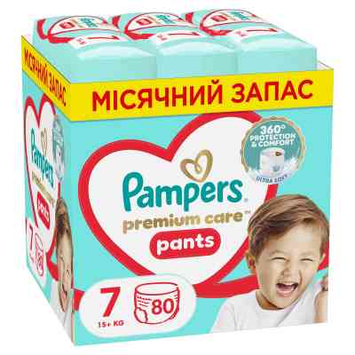 Підгузки Pampers Premium Care Pants Трусики Розмір 7 (15+ кг) 80 шт. (8700216338981) Вінниця