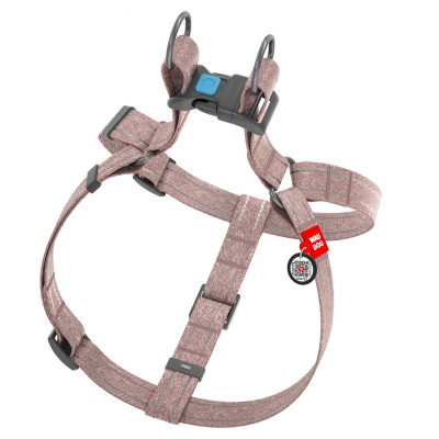 Шлей для собак WAUDOG Re-cotton с QR-паспортом М коричневая (03326) Винница - изображение 2