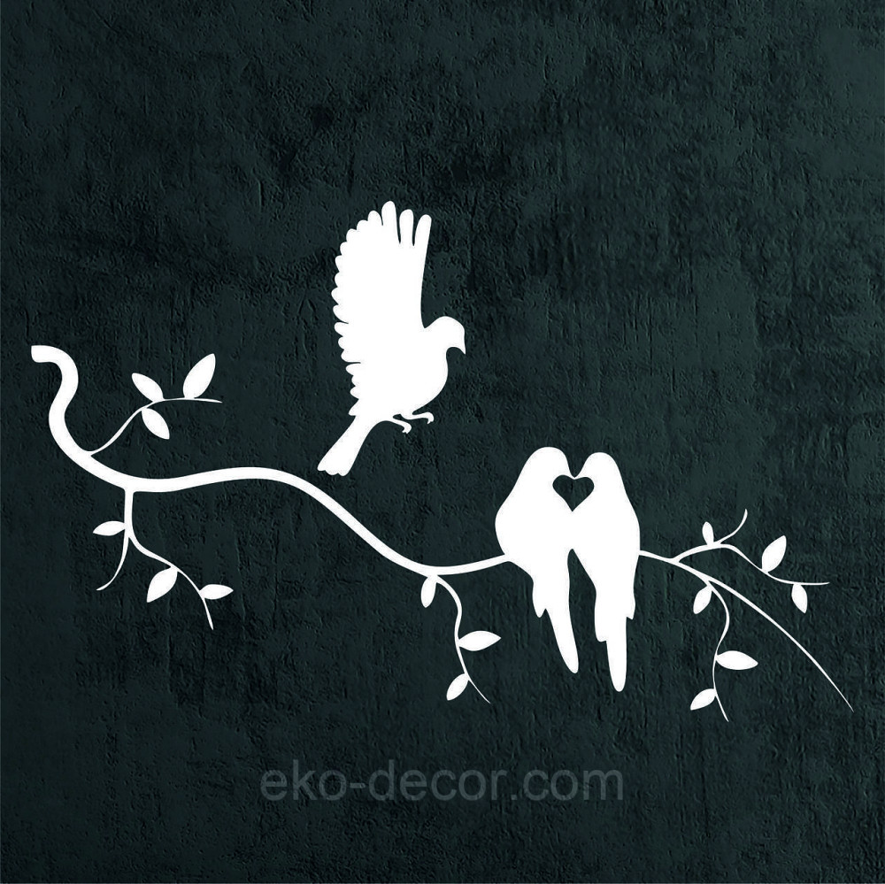 Декоративное настенное Панно «Птичка на ветке», Декор на стену 90*57 см, Белый Киев - изображение 3