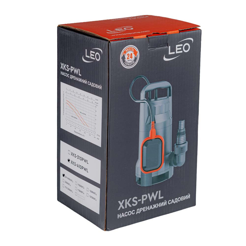 Насос дренажний садовий 0.4 кВт Hmax 7м Qmax 233 л/хв (частот. до 25 мм) LEO (773163) Київ - фото 3