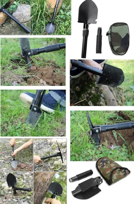 Складная туристическая лопата 5в1 в чехле 42 см Киев - изображение 3