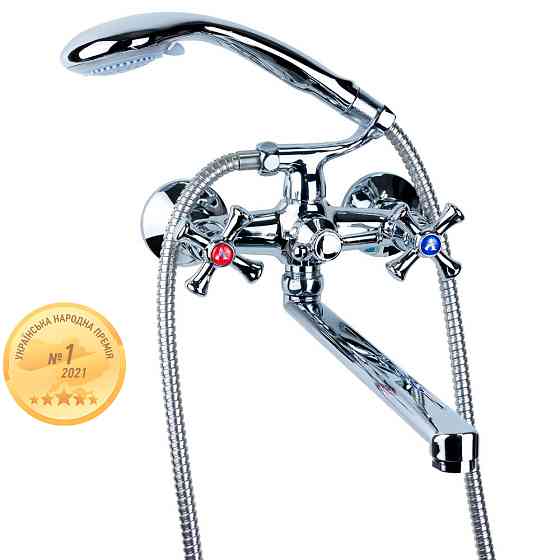 AQUATICA Смеситель PL 1/2" для ванны гусак прямой 350мм дивертор встроенный шаровый AQUATICA PL Коломыя