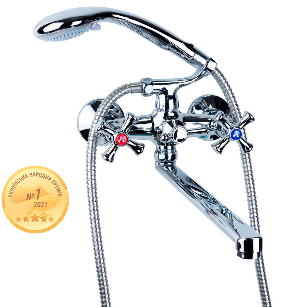 AQUATICA Смеситель PL 1/2" для ванны гусак прямой 350мм дивертор встроенный шаровый AQUATICA PL Коломыя - изображение 1