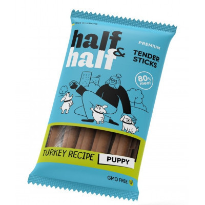 Ласощі для собак Half&Half у формі м'ясних паличок з індичкою 100 г (4823082431755) Вінниця - фото 1