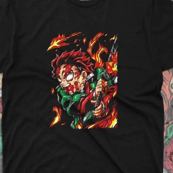Футболка для подростка мальчика с принтом Клинок, рассекающий демонов Танджиро Камадо 5 Размер 160 Anime10434 Днепр