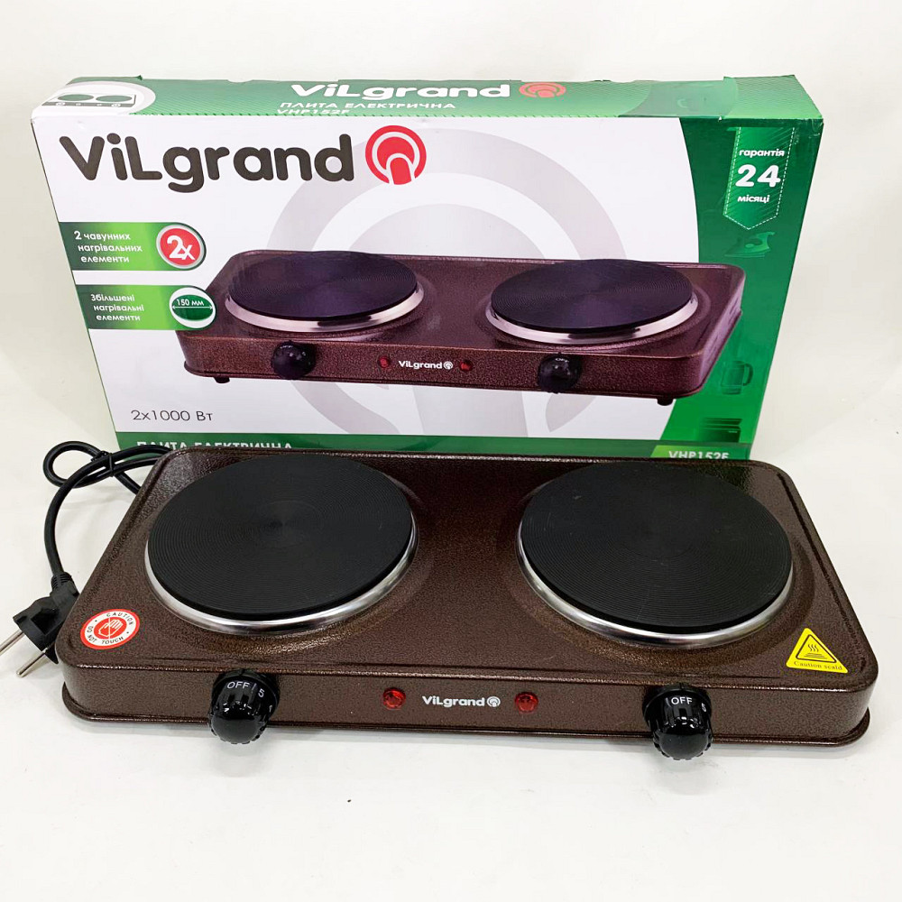 Плита электрическая настольная компактная ViLgrand VHP152F 1000 Вт, Бытовая настольная плита для дома YP-59 Львов - изображение 7