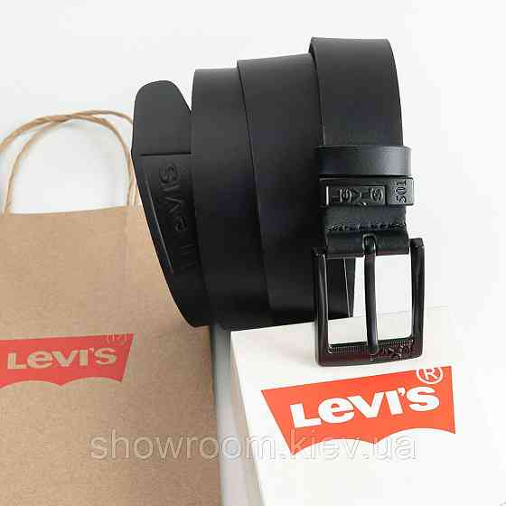 Мужской кожаный брендовый ремень Levis (501) Киев