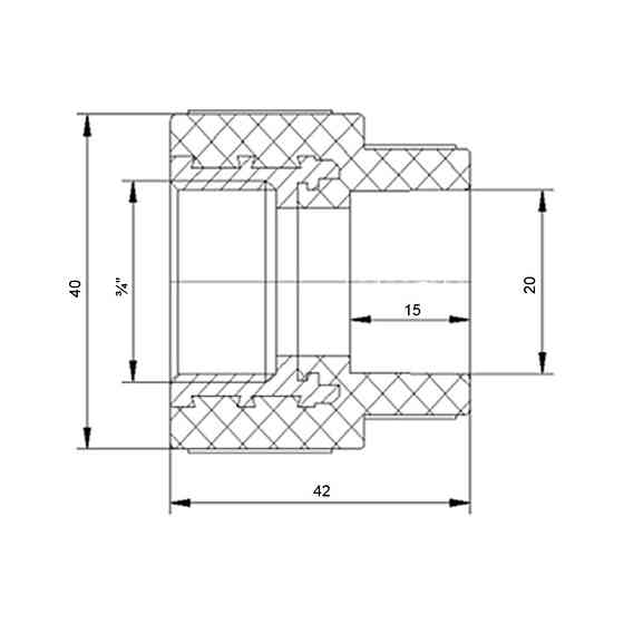 Муфта PPR Blue Ocean 20х3/4" ВР Київ