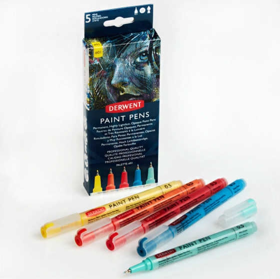 Набор цветных ручек PAINT PEN PALETTE No1 5шт Derwent Киев