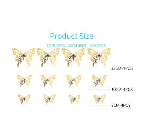 Набор бабочек на скотче 12 штук золотистый Киев