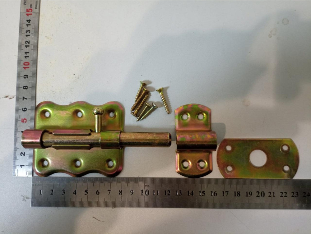 Засув круглий в жовтому оцинку  80мм "P-o" Київ - фото 1