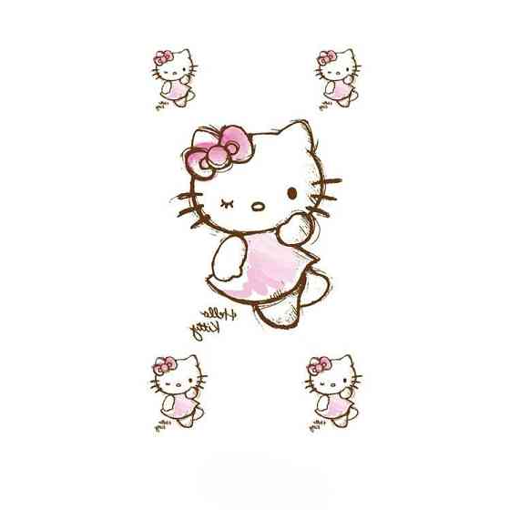 Дитяче татуювання з котиком 10 на 6 см рожевий Київ