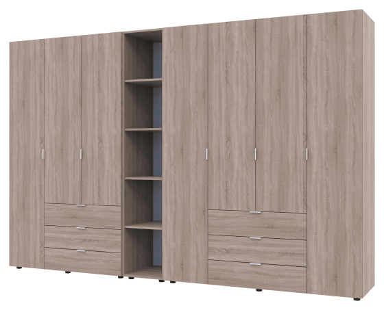 Комплект шаф для одягу Doros Гелар (3 шт.) 309,4х49,5х203,4 см Дуб сонома (DRS-011164) Львів