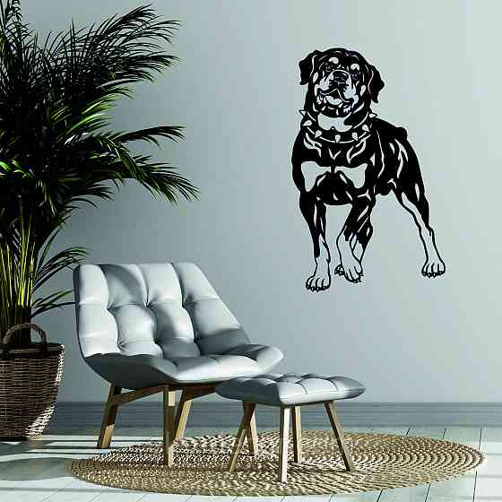 Декоративное настенное Панно «Ротвелер», Декор на стену 110*70 см, Черный Киев