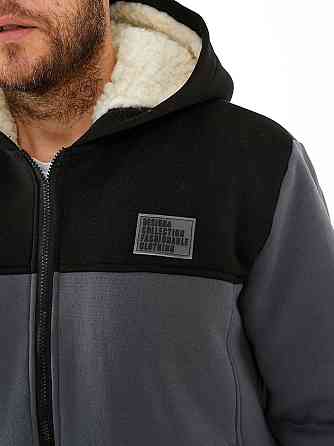 Чоловічий теплий костюм на флісі з хутром Сіро-чорний 52/54 Харків