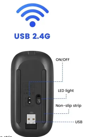Комп'ютерна бездротова акумуляторна мишка 2.4 ГГц (чорна) Коломия