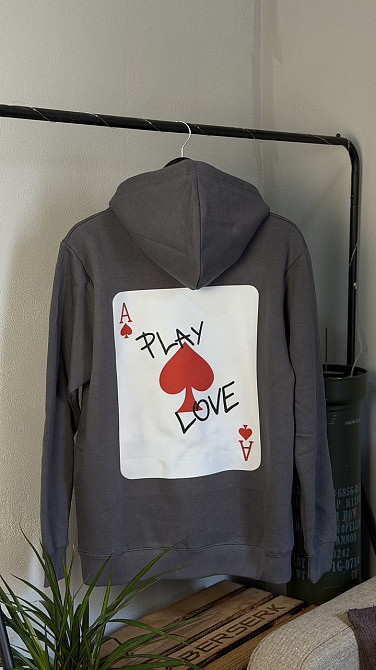 Худі з принтом «Play Love/Ace of Spades» L, Темно-синій Чернівці - фото 1