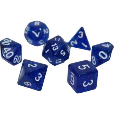 Набор кубиков для настольных игр Games 7 Days Glitter 7 Dice Set - Blue (g7dglit16) Винница