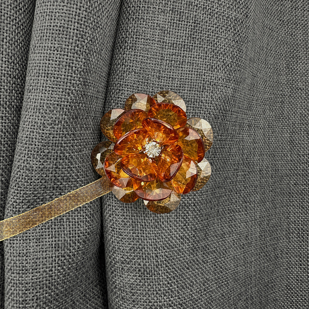 Магніти для штор і гардин Квітка набір 2 шт Бурштиновий (81-306) Київ - фото 3