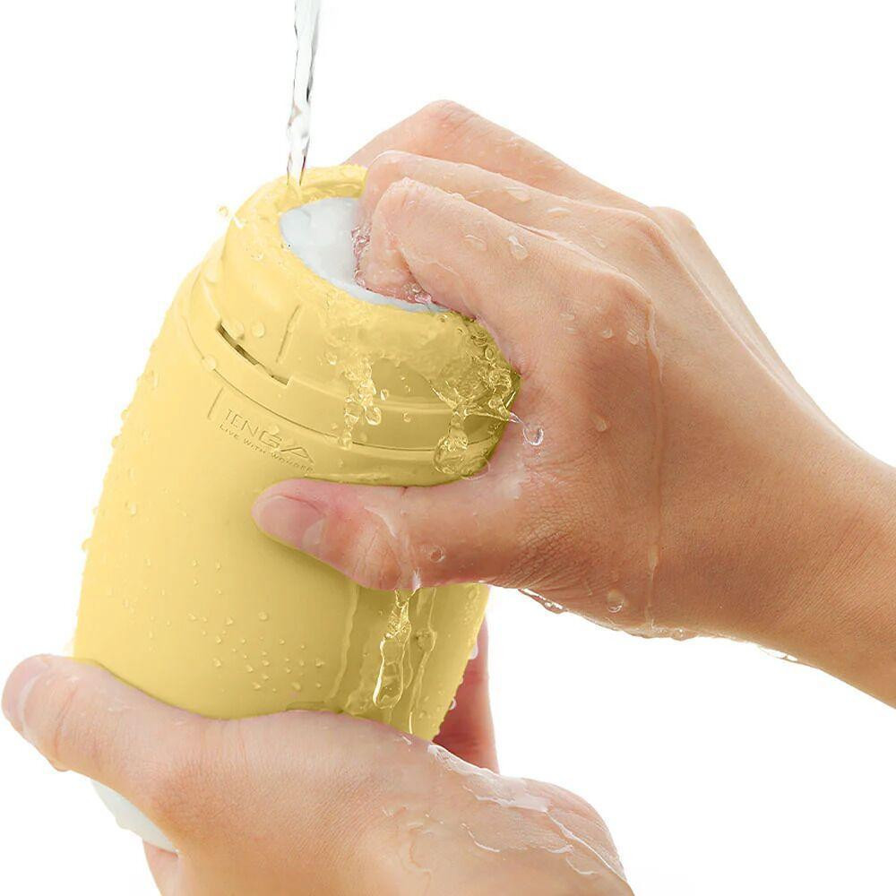 Мастурбатор TENGA PUFFY Custard Yellow, ультрамягкий материал, многоразовый, сквозной Sex Aura Киев - изображение 7
