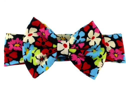 Детская повязка в цветочек - бант 13см, окружность 50-62см Киев - изображение 1