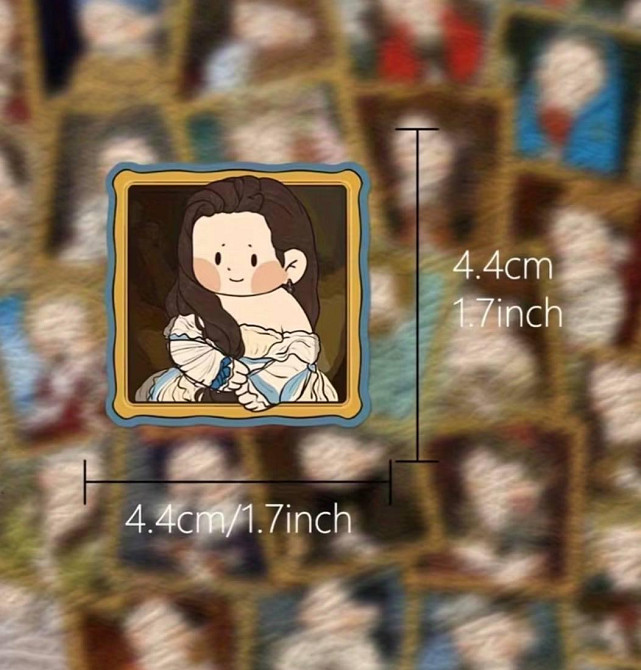 Набор наклеек 50 шт с известными картинами, винтажные стикеры искусство для блокнота ноутбука Киев - изображение 2