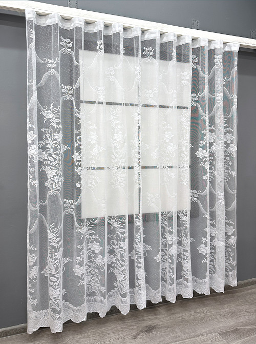 Короткая тюль, жаккард цвет белый 1612т Киев - изображение 7