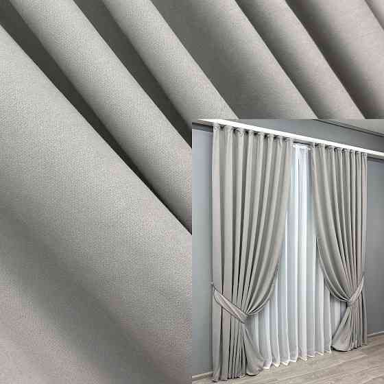 Комплект готових штор VR-Textil Мікровелюр Petek № 1832ш Світло-сірий 200х290 см 2 шт (32-144) Київ