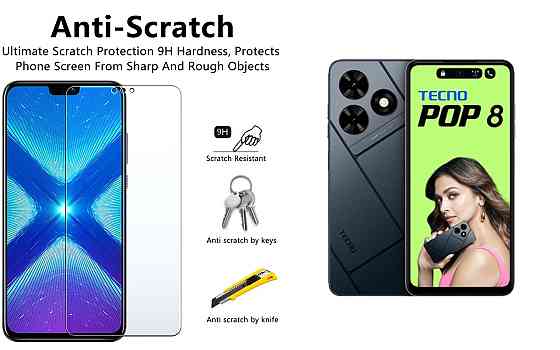 Защитное стекло NeoGlass для Tecno POP 8 – ультрапрозрачное и устойчивое Киев