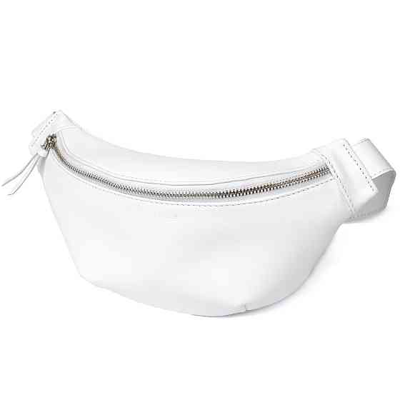 Стильна шкіряна сумка на пояс GRANDE PELLE 11356 Білий Київ